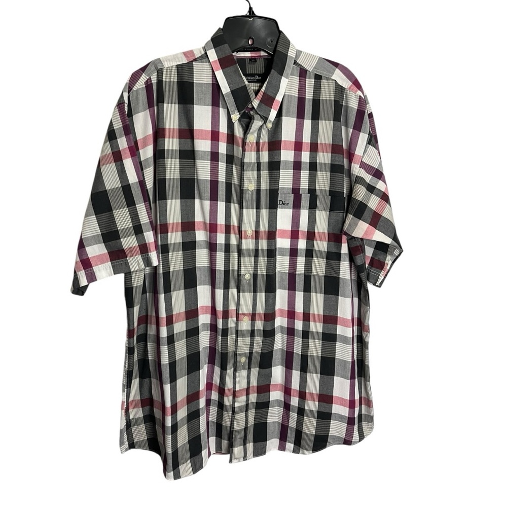 Christian Dior Monsieur Plaid Button Down Shirt